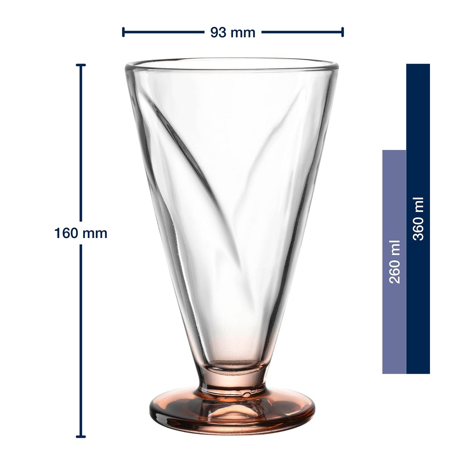 Eisbecher aus Glas CONO 360 ml 3er-Set
