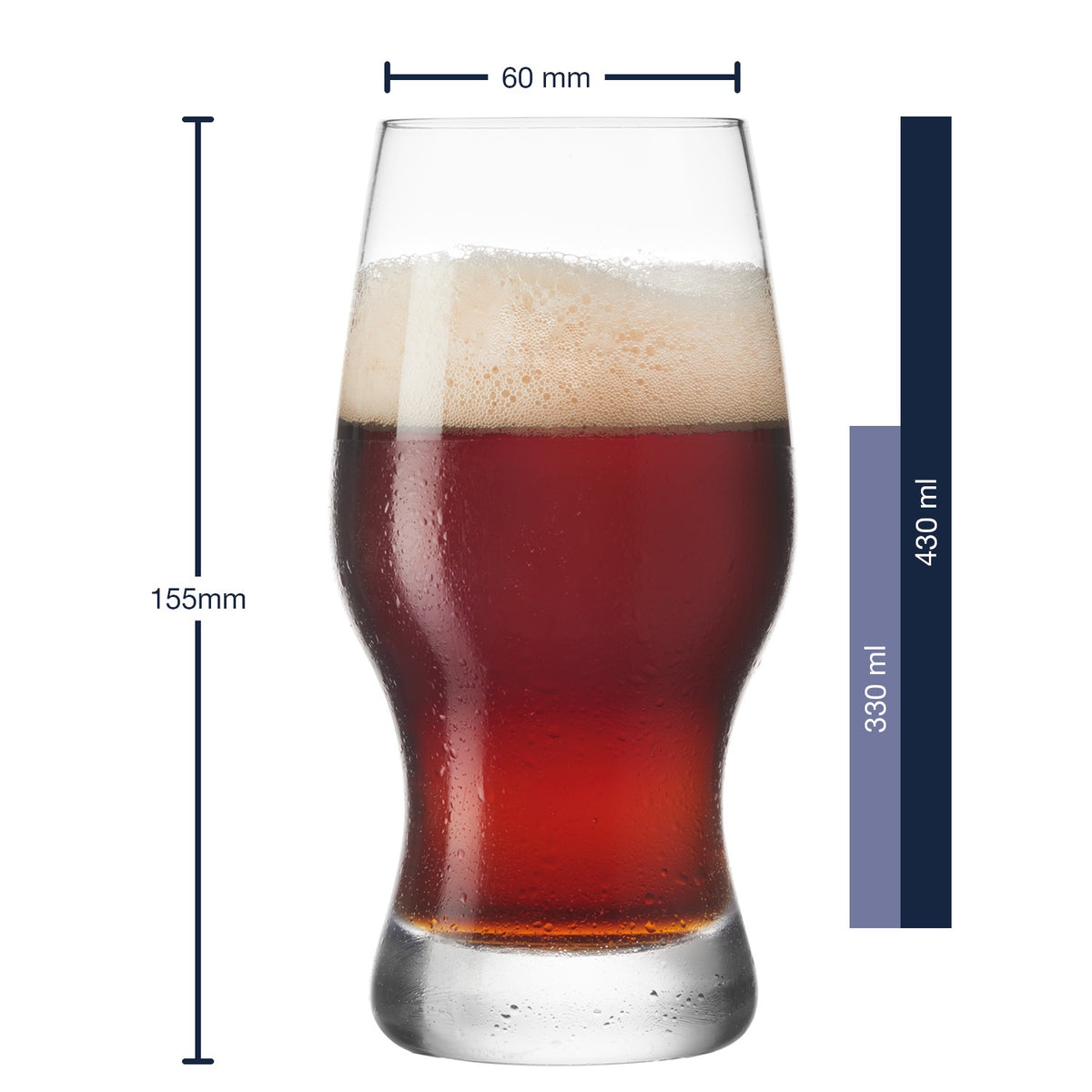 Massangaben zu Bierglas TAVERNA 330 ml mit Cola-Getränk gefüllt