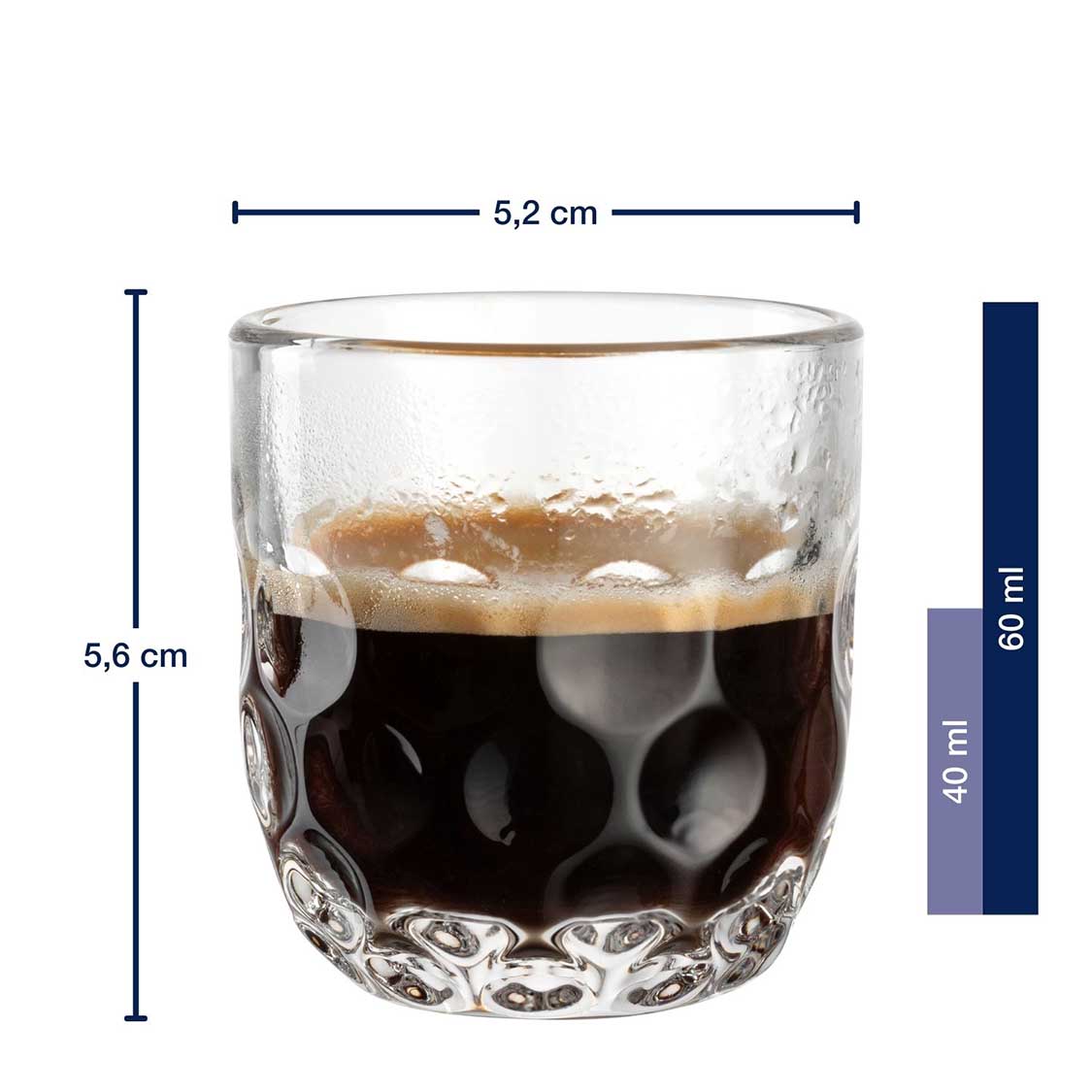 Espressoglas GOCCE 90ml 1. Variante 2er-Set