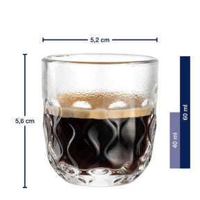 Espressoglas GOCCE 90ml 2. Variante 2er-Set