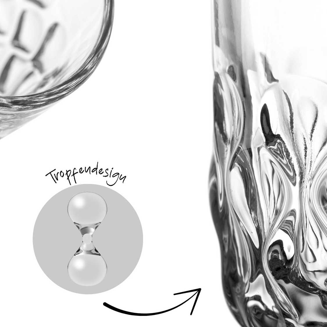 Espressoglas GOCCE 90ml 2. Variante 2er-Set