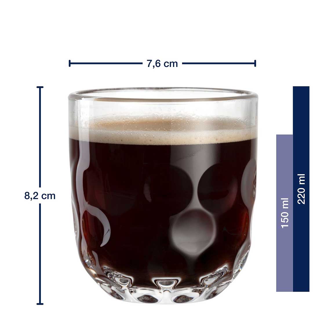Kaffeeglas GOCCE 220ml 1. Variante 2er-Set