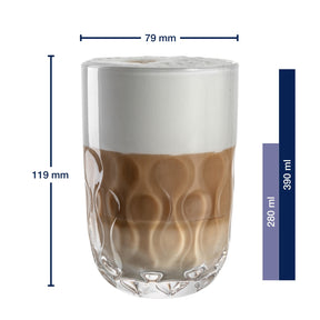 Latte Macchiato Glas GOCCE 380ml 2. Variante 2er-Set