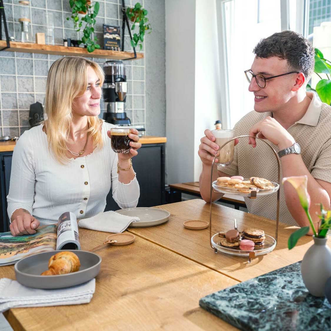 Latte Macchiato Glas GOCCE 380ml 2. Variante 2er-Set