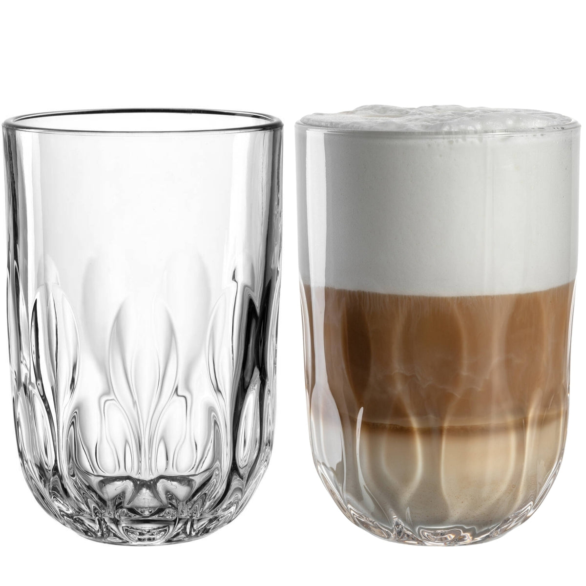 Latte Macchiato Glas GOCCE 380ml 3. Variante 2er-Set