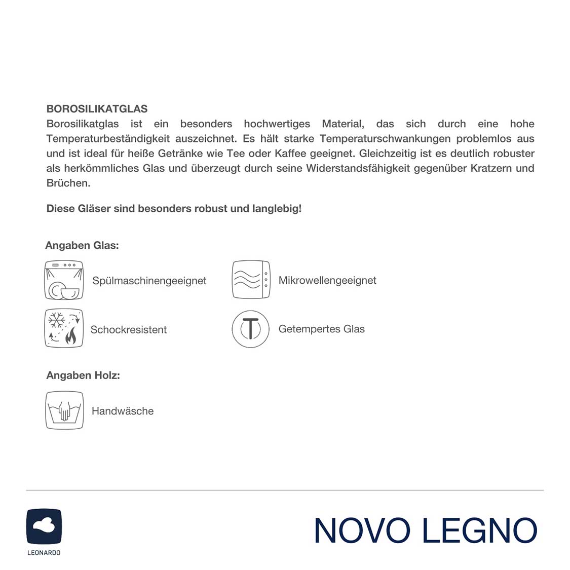 Becher NOVO LEGNO 430 ml 2er Set