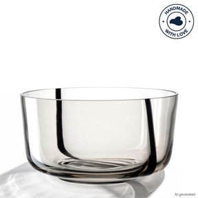 Glassschale ALVEO 21 cm taupe auf weißem Hintergrund, Frontalansicht