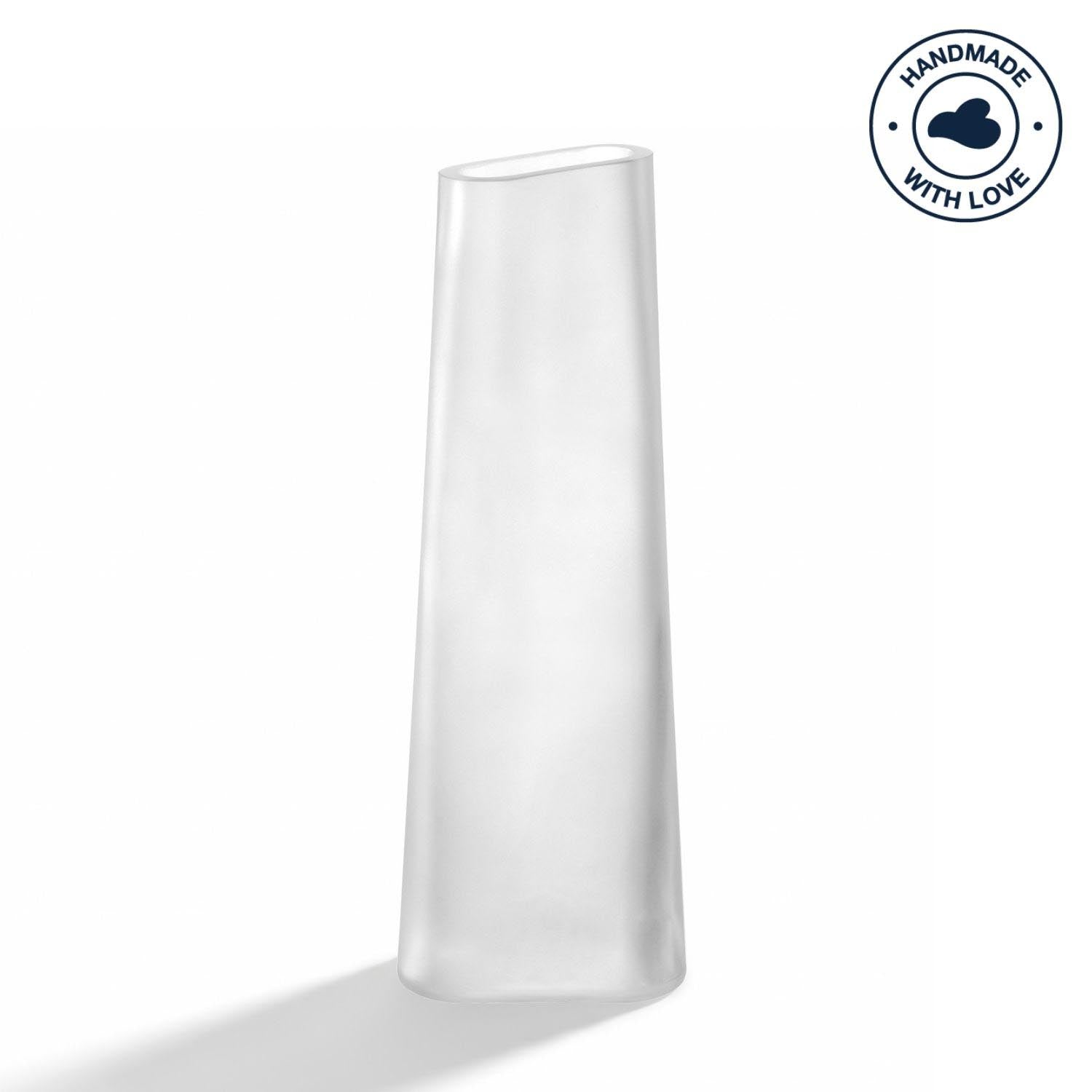 Vase TURNO 34 cm satiniert aus Glas vor weißem Hintergrund