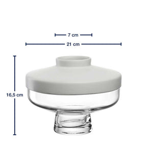 Vase RIVA mit Aufsatz 17 cm weiß