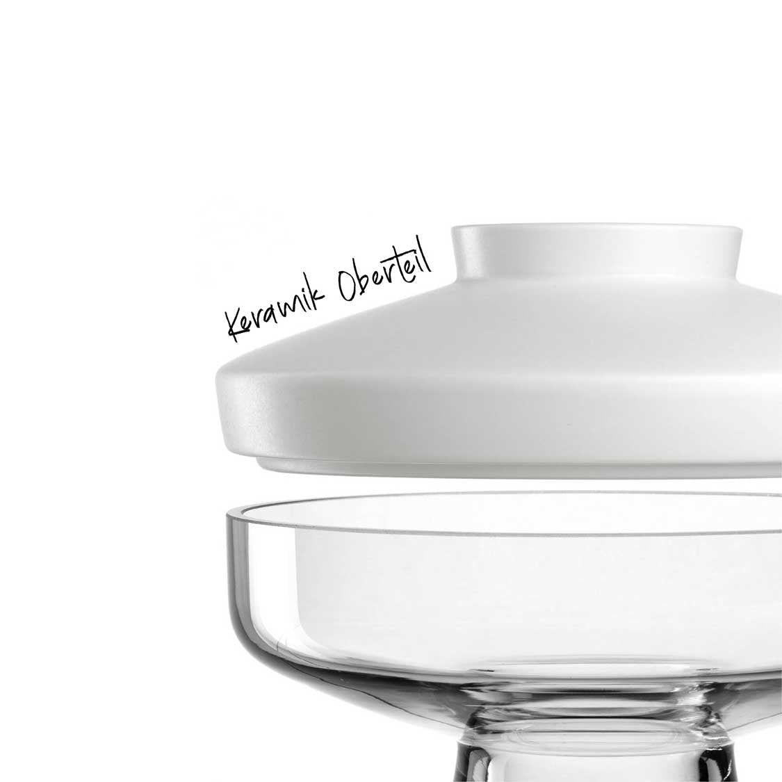 Vase RIVA mit Aufsatz 17 cm weiß