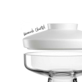 Vase RIVA mit Aufsatz 17 cm weiß