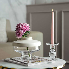 Vase RIVA mit Aufsatz 17 cm weiß