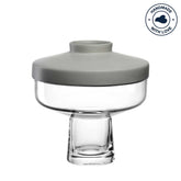 Vase RIVA mit Aufsatz 22 cm grau