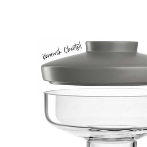 Vase RIVA mit Aufsatz 22 cm grau