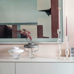 Vase RIVA mit Aufsatz 22 cm grau