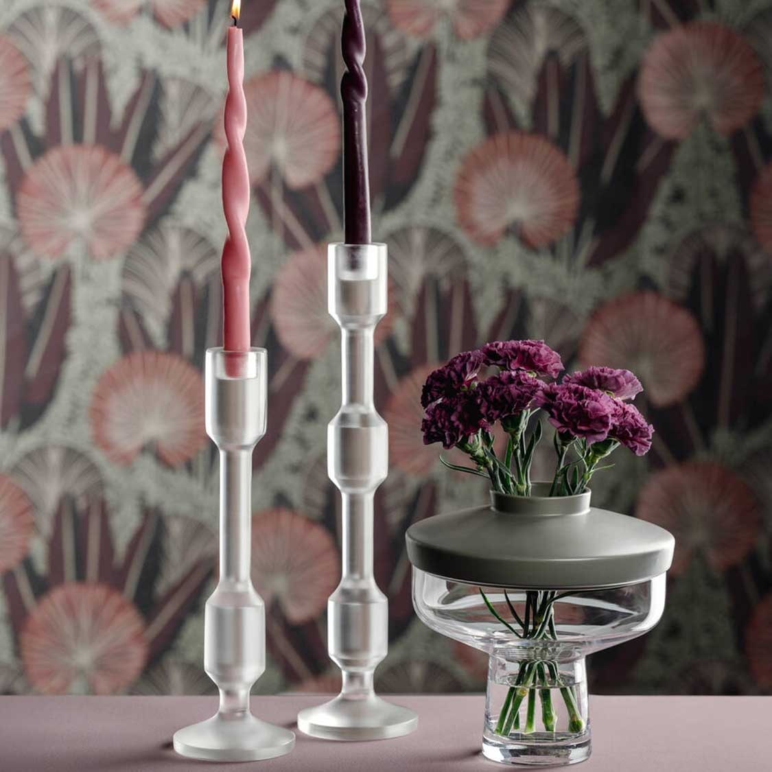 Vase RIVA mit Aufsatz 22 cm grau