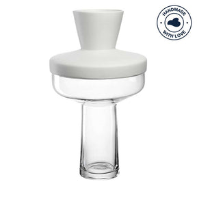 Vase RIVA mit Aufsatz 36 cm weiß