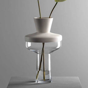 Vase RIVA mit Aufsatz 36 cm weiß