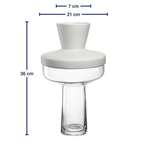 Vase RIVA mit Aufsatz 36 cm weiß