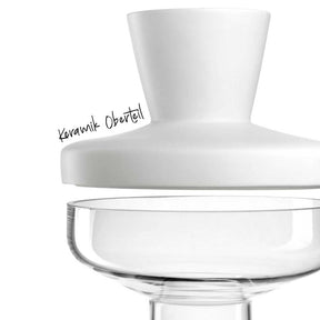 Vase RIVA mit Aufsatz 36 cm weiß