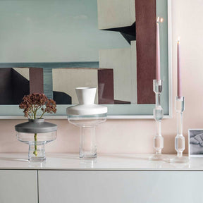 Vase RIVA mit Aufsatz 36 cm weiß