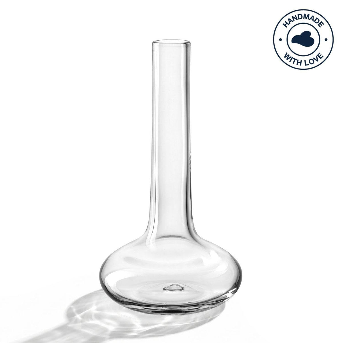 Solifleurvase ARIA aus klarem Glas mit schmalem Hals und rundem Boden