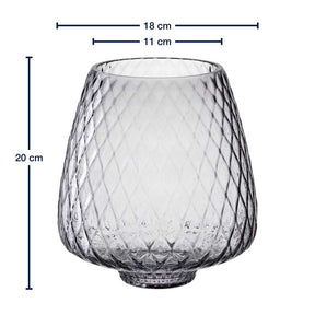 Windlicht GIULIA 20 cm grau