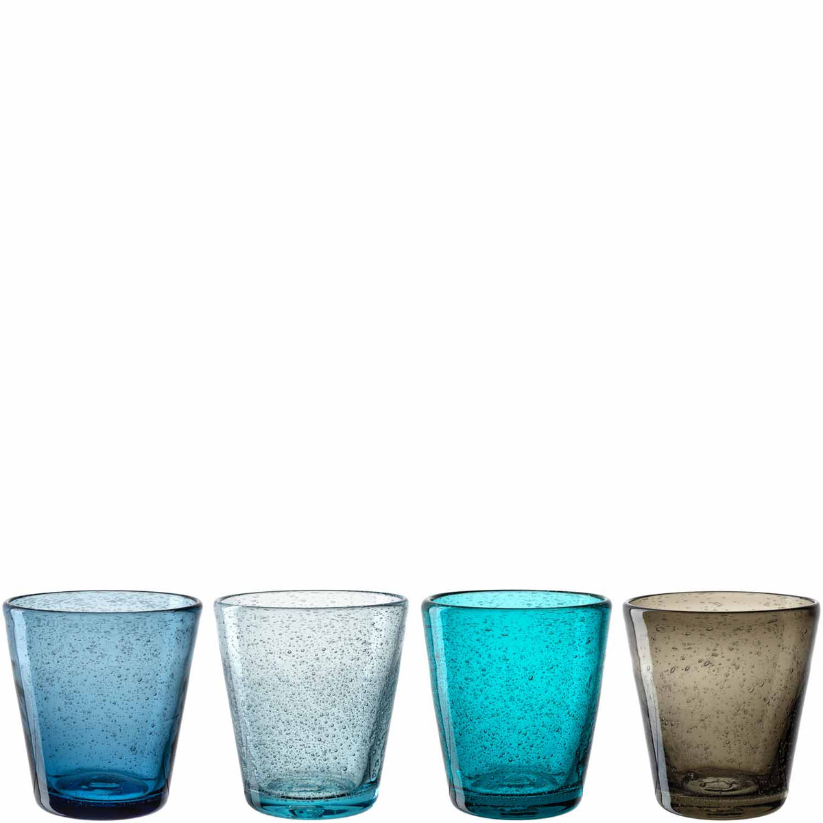 Trinkglas BURANO 330 ml kalte Farben 4er-Set