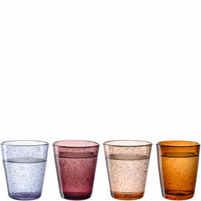 Trinkglas BURANO 330 ml warme Farben 4er-Set