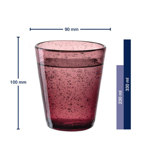 Trinkglas BURANO 330 ml warme Farben 4er-Set