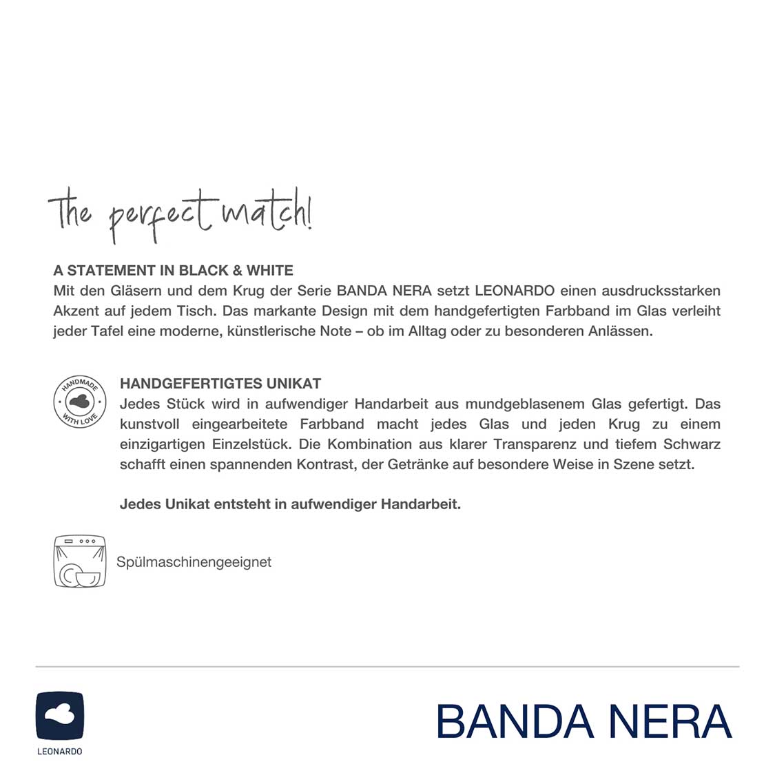 Trinkglas BANDA NERA 300ml 2er-Set