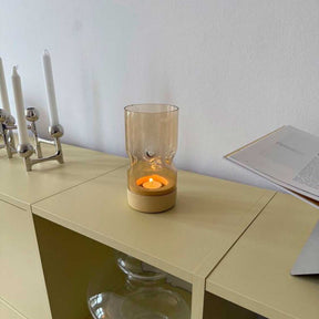 Tischlicht auf Sockel SOLE 19 cm gelb