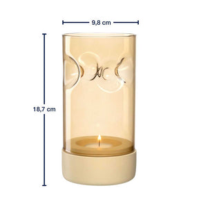 Tischlicht auf Sockel SOLE 19 cm gelb