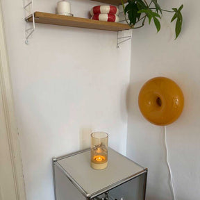 Tischlicht auf Sockel SOLE 19 cm gelb