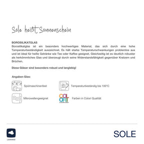 Trinkglas SOLE 440 ml blau 2er-Set