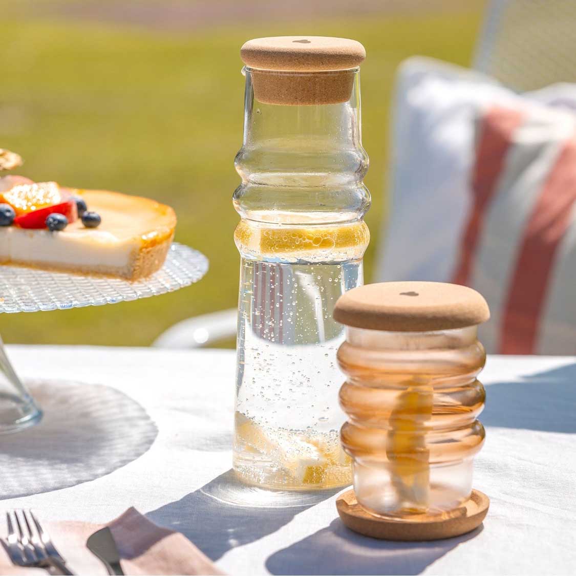 Karaffe SOLE 0,9 l mit Korkstopfen