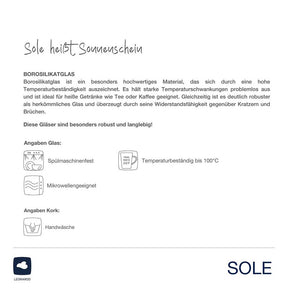 Karaffe SOLE 0,9 l mit Korkstopfen