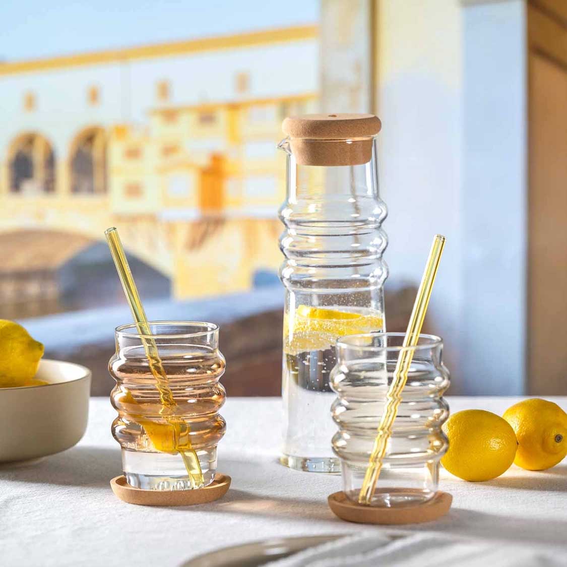 Korkuntersetzer GOCCE 9 cm 4er-Set