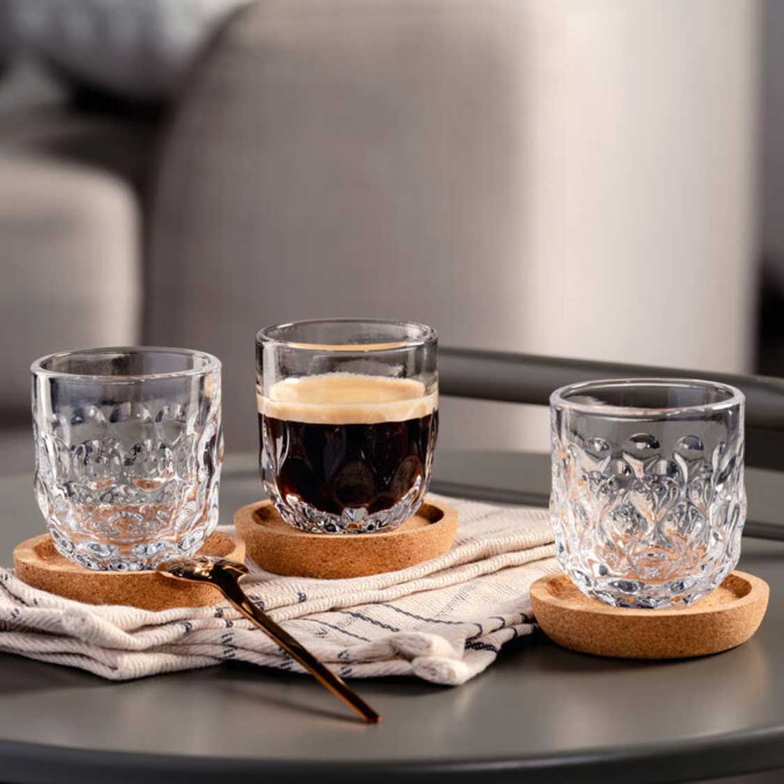 Korkuntersetzer GOCCE 6 cm 4er-Set