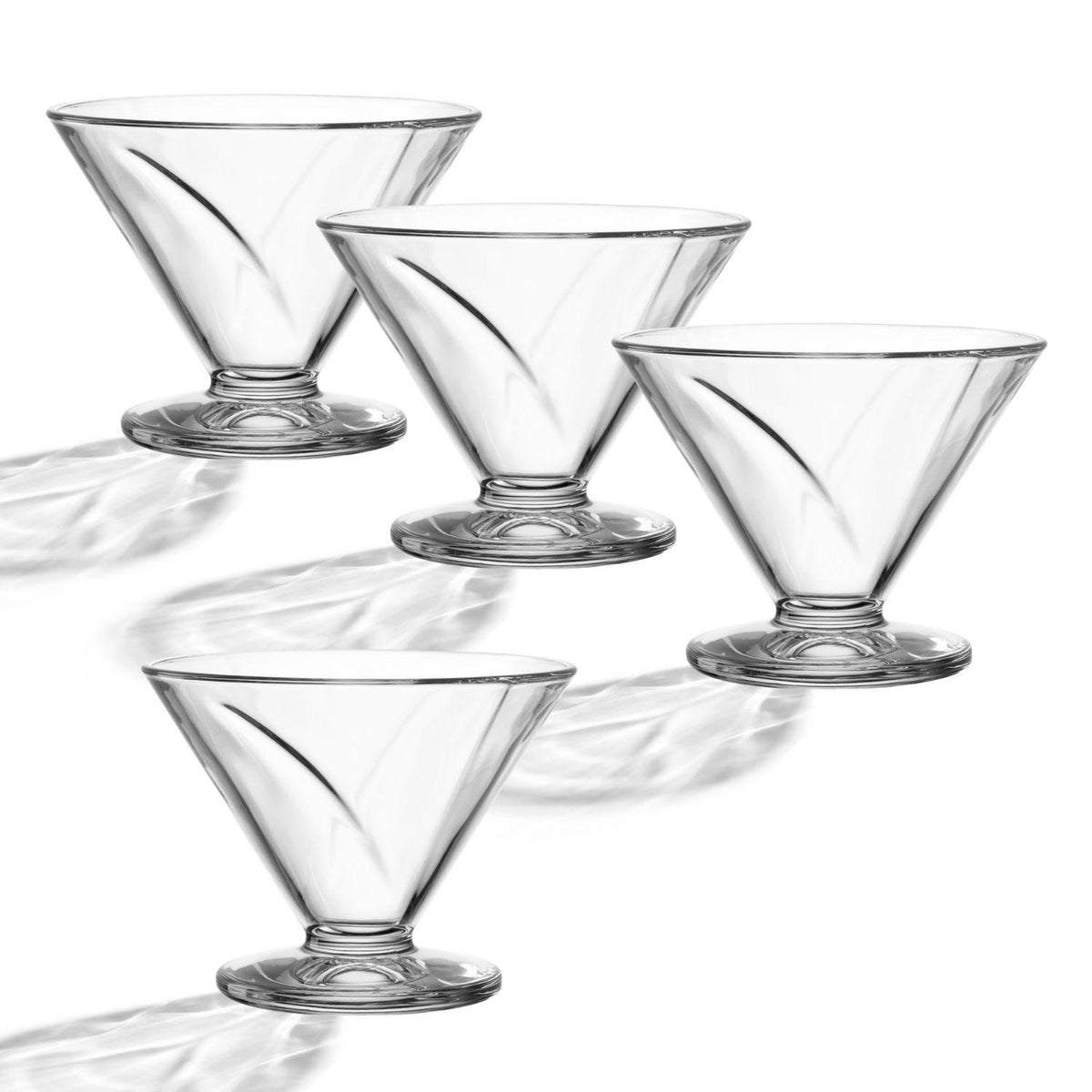 Eisschale CONO 270 ml im 4er-Set, klares Glas, vor weißem Hintergrund