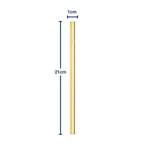 Glastrinkhalm SOLE 20 cm gelb 4er-Set + Reinigungsbürste