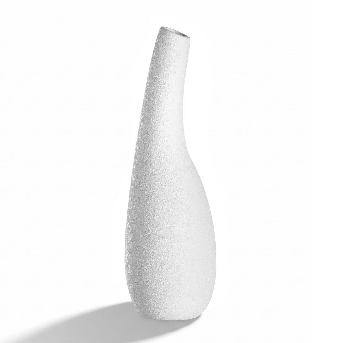 Keramikvase ARCO 40 cm weiß, geschwungene Form, auf weißem Hintergrund