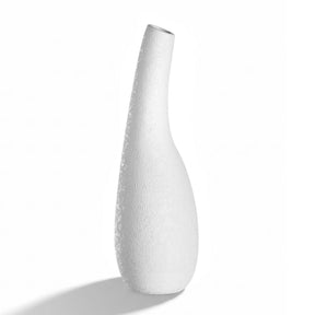 Keramikvase ARCO 40 cm weiß, geschwungene Form, auf weißem Hintergrund