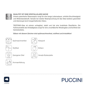 Qualitätsmerkmale und Pflegeeigenschaften des Weinset XL PUCCINI