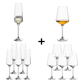 PUCCINI Bundle Sektglas 280 ml & Weißweinglas 560 ml 12er-Set