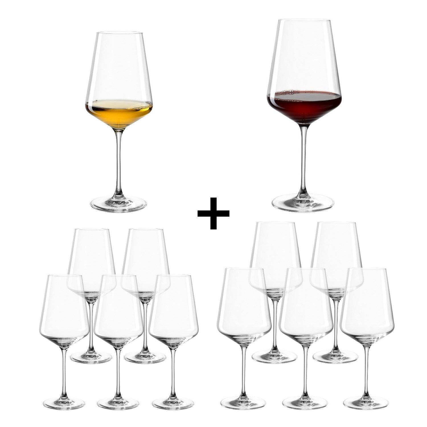 PUCCINI Bundle Rotweinglas 750 ml & Weißweinglas 560 ml 12er-Set