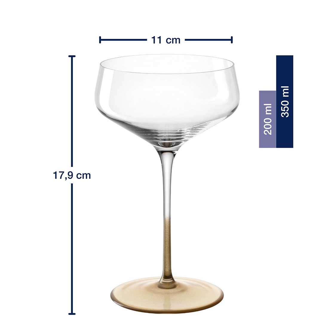 Champagnerschale PUCCINI 350 ml gold 2er-Set