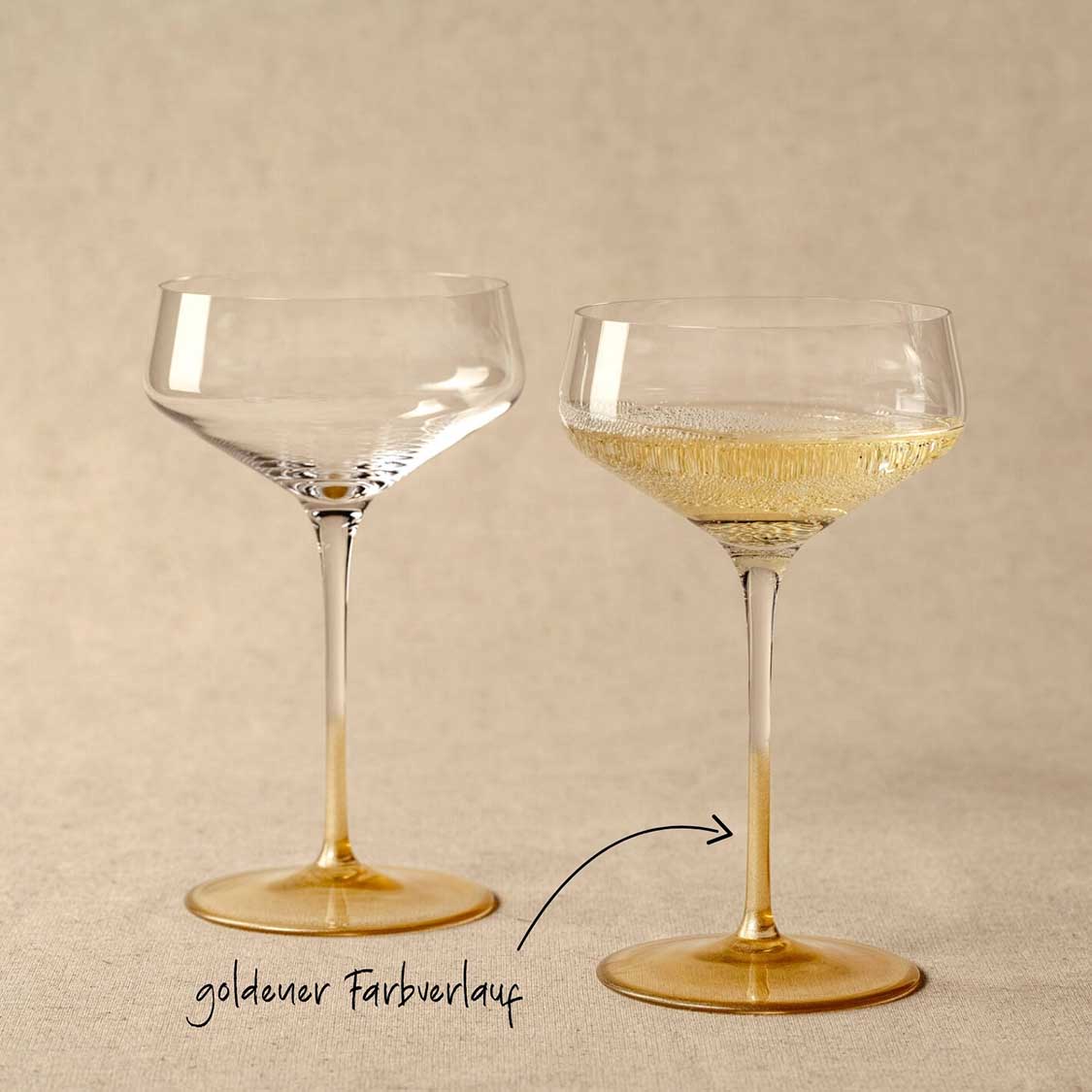 Champagnerschale PUCCINI 350 ml gold 2er-Set