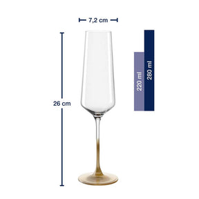Sektglas PUCCINI 280 ml gold 2er-Set