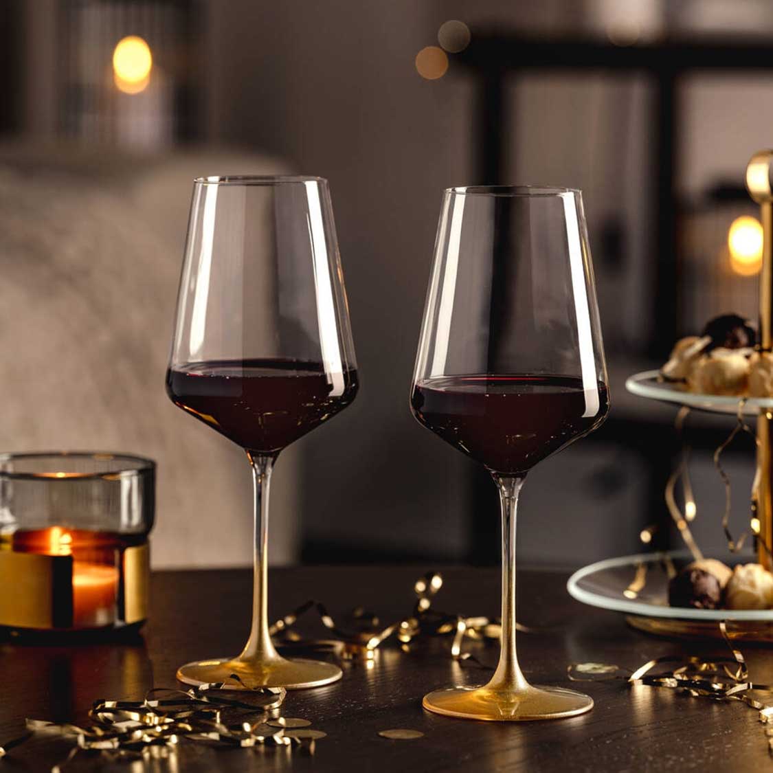 Weinglas PUCCINI 560 ml gold 2er-Set